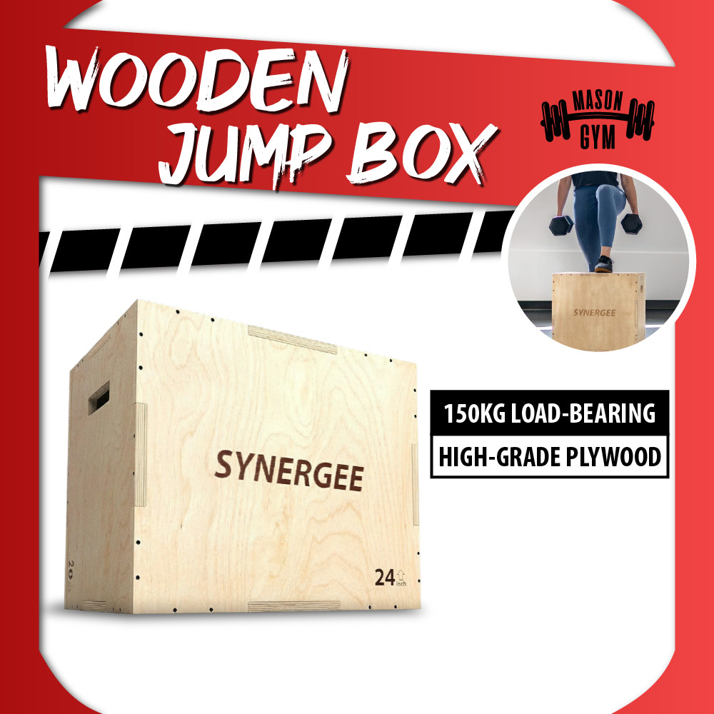 Plyometric Jump Box 3-in-1 Wooden Plyo Jumping Box Kotak Lompat Kayu ...