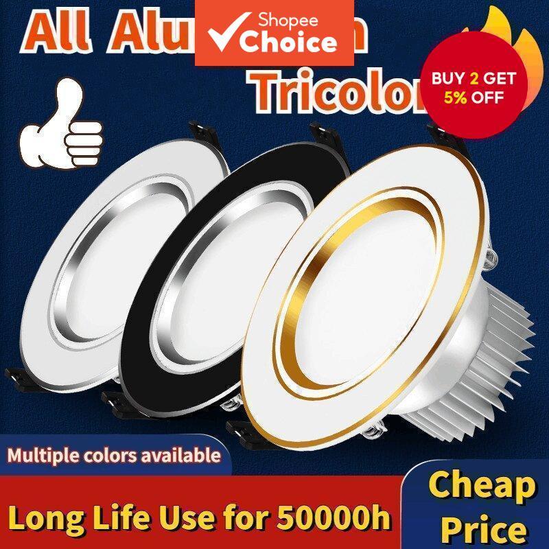 Three-Color Dimmable LED Downlight With Aluminum Housing And Multiple ...