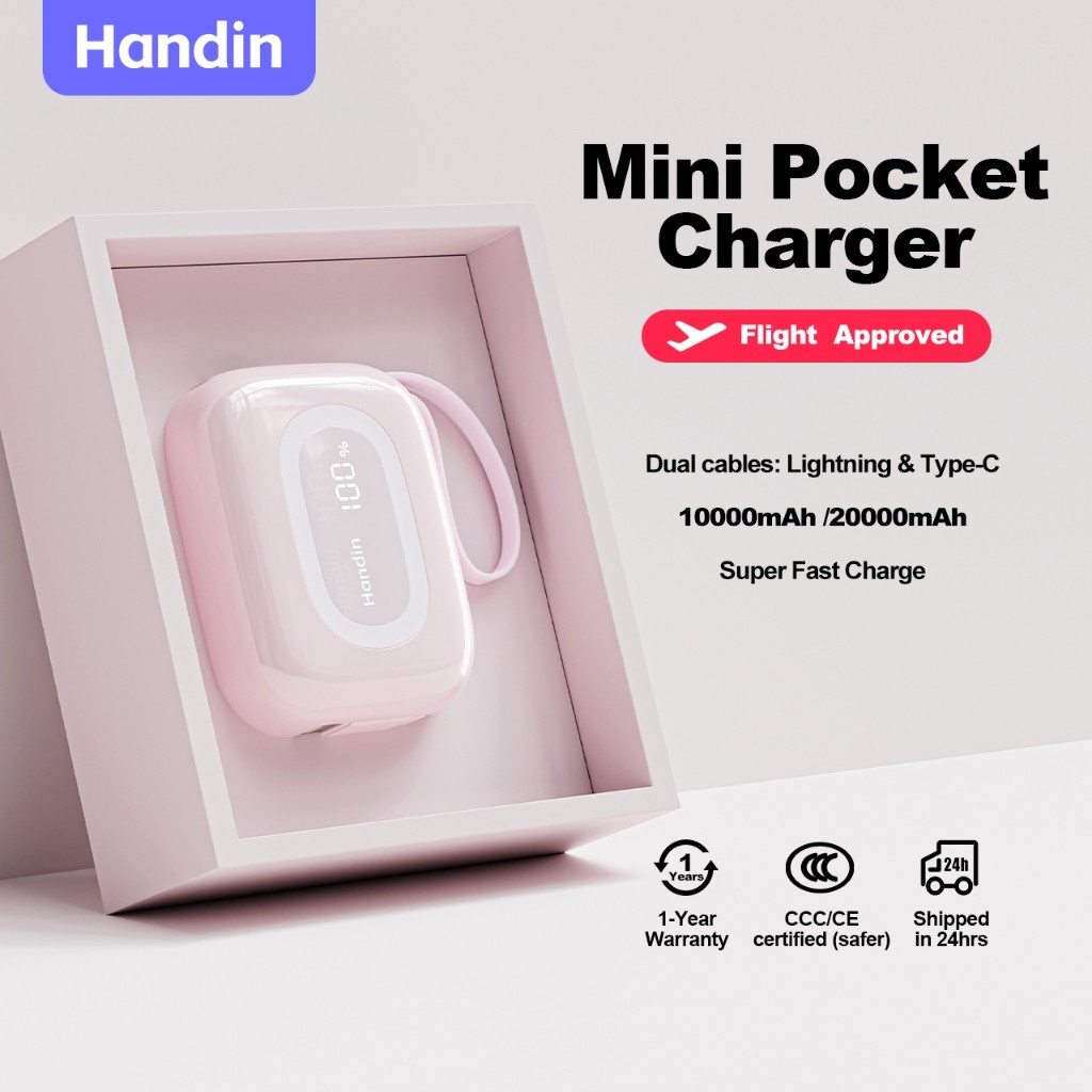 Handin 10000mah Portable mini powerbank PD20W Fast Charging Built-In ...