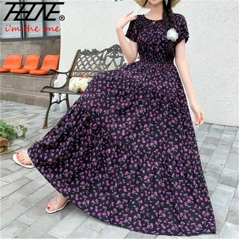 shopee ladies dress Women's Dress with slightly flared Pink polka dot design Pink Dress