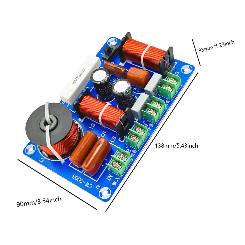 250W Audio Speaker Crossover Module Treble Medium Bass 3 Ways Audio ...