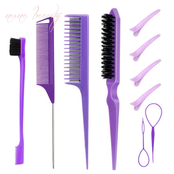Hair Styling Comb Set Teasing Hair Brush Triple Comb Rat Tail Combs ...