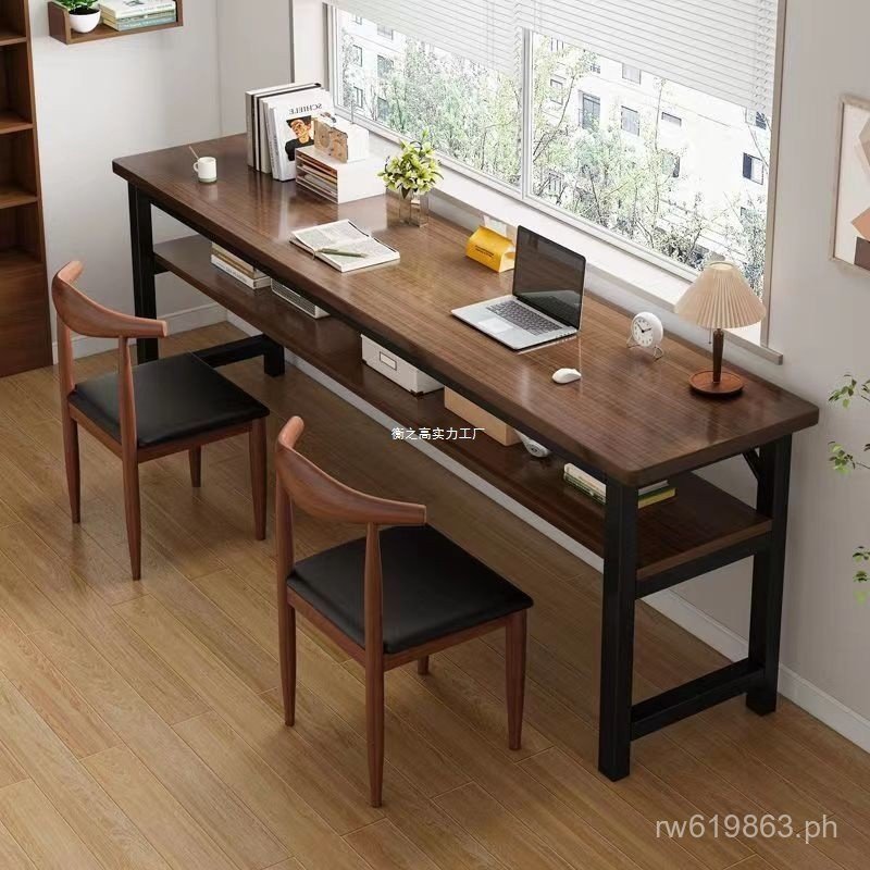Study Desk for Home Use฿Computer Desk Wall-Mounted Workbench Desk Long ...