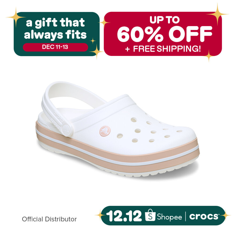 Crocs Crocband Clog in White Pink Caramel | Shopee Philippines