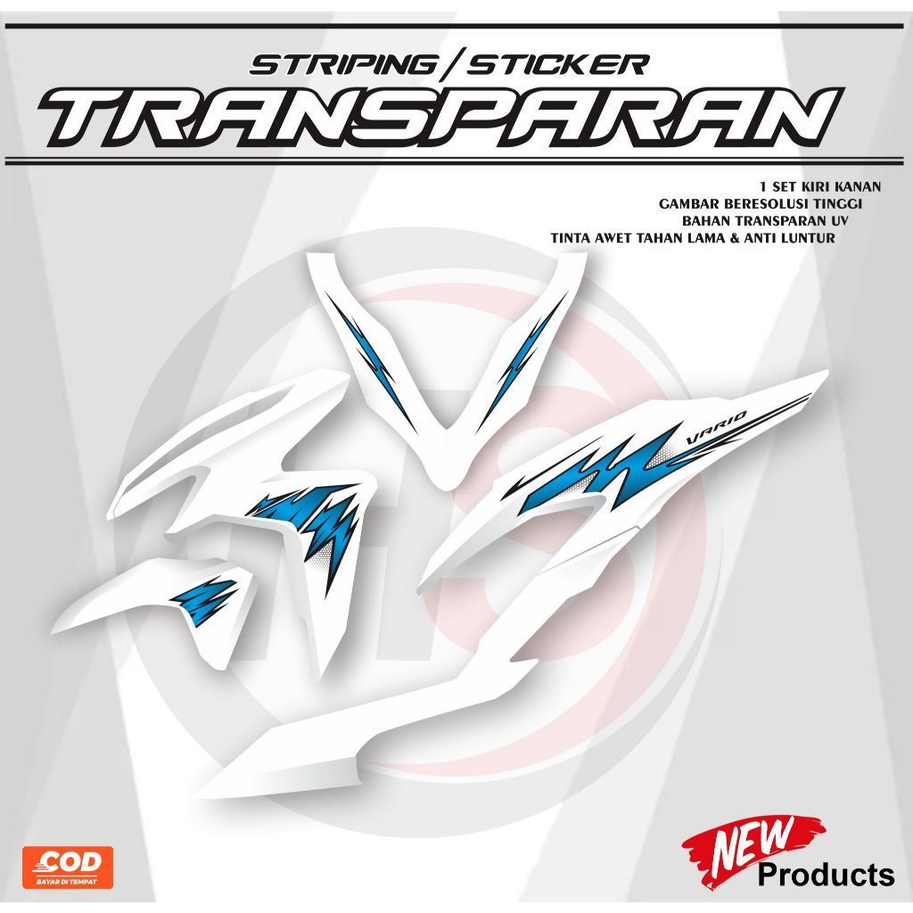 VARIATION MOTIF STICKER TRANSPARENT STRIPING STICKER MOTORCYCLE BODY ...