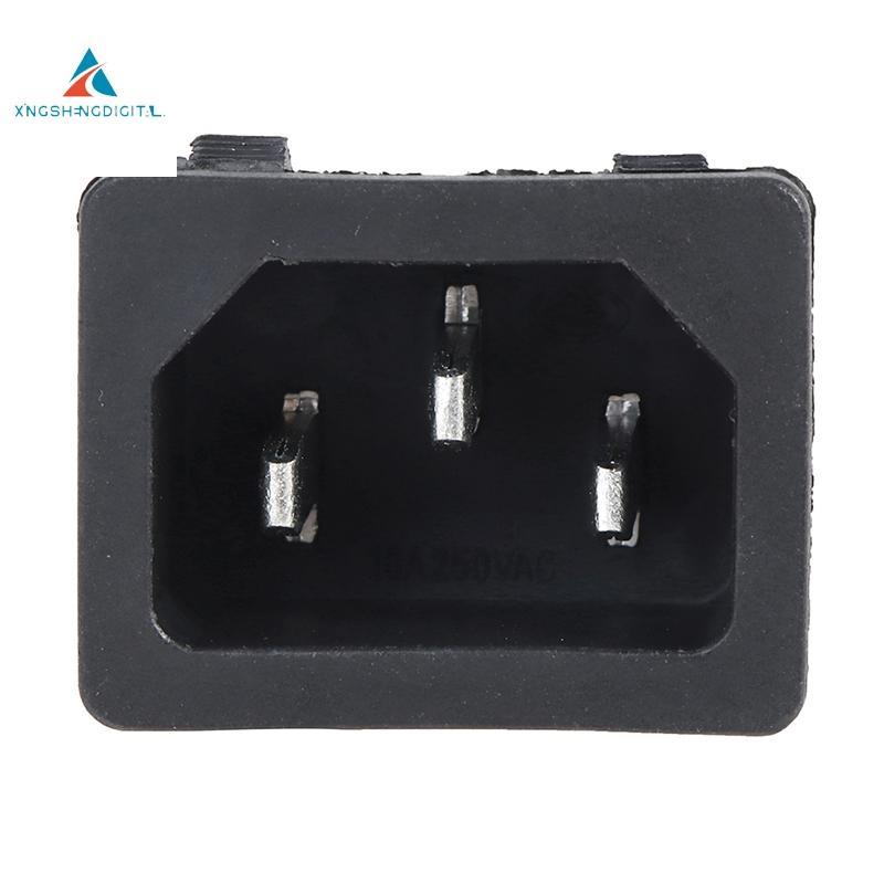 ZJPG> AC Socket 3 Pin 250V Rocker Switch 10A Inlet Plug Connector ...