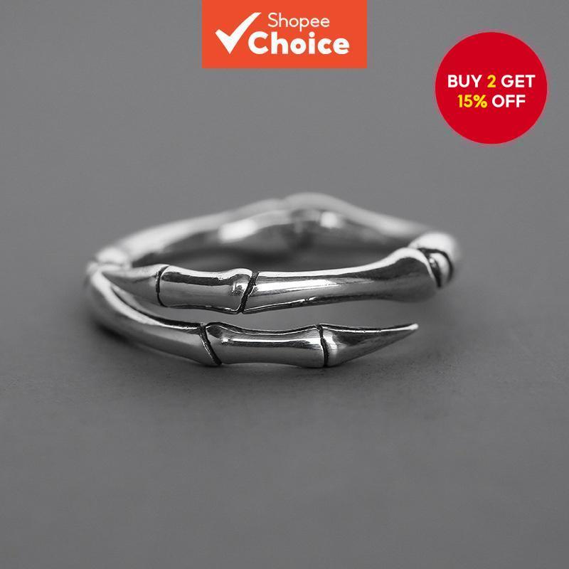 Punk Claw Ring Silver Hip Hop Fashion Art Mens and Women's Singles Ring ...