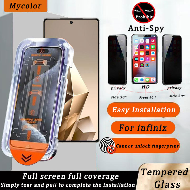 Dust Free Installation Privacy Tempered Glass For Infinix Hot 60 60i ...