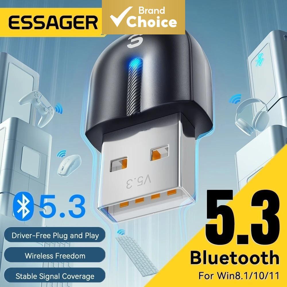 Essager USB Bluetooth Adapter for PC Speaker Audio Wireless Mouse ...