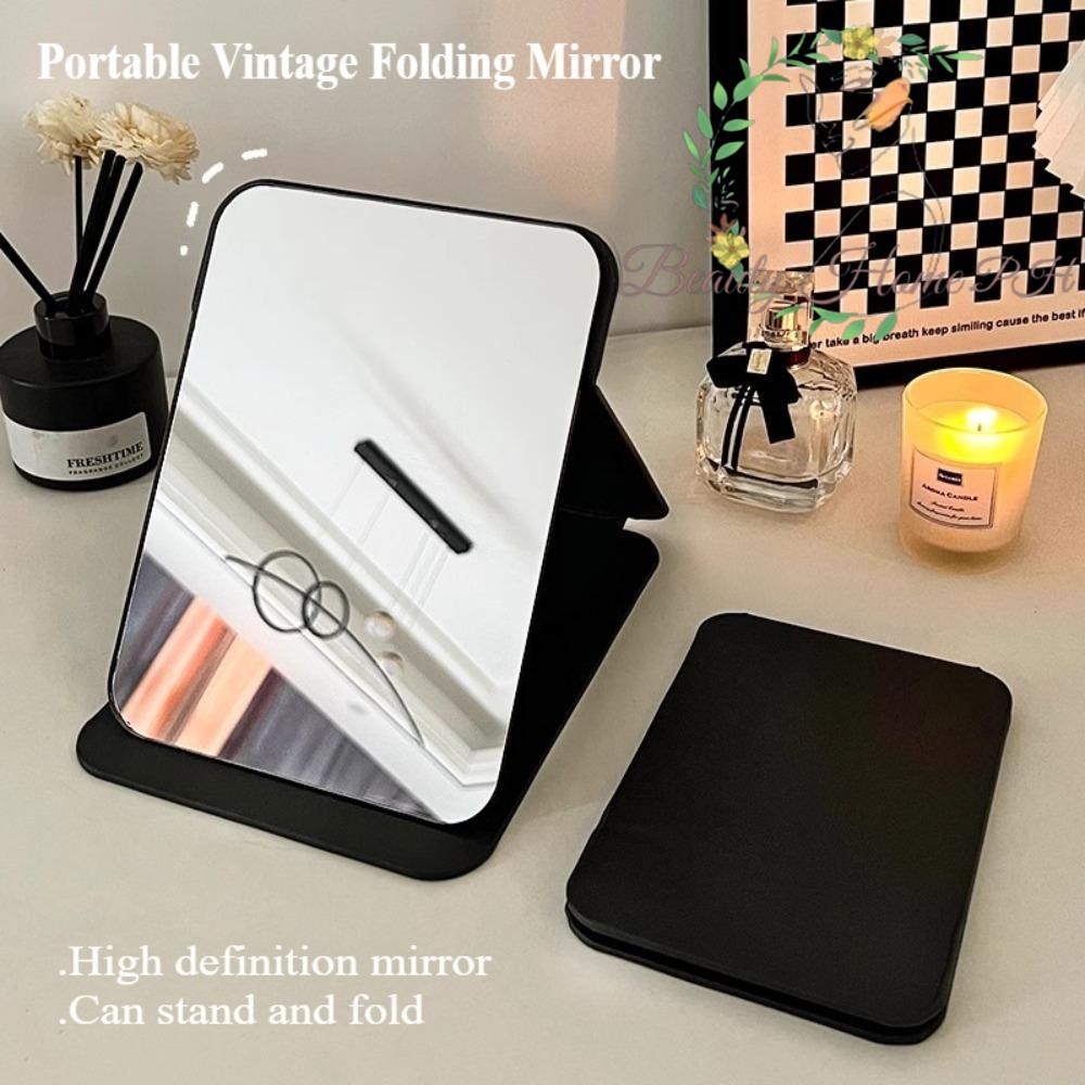Small/Large/Extra Large Portable Vintage Folding Mirror Leather Student ...