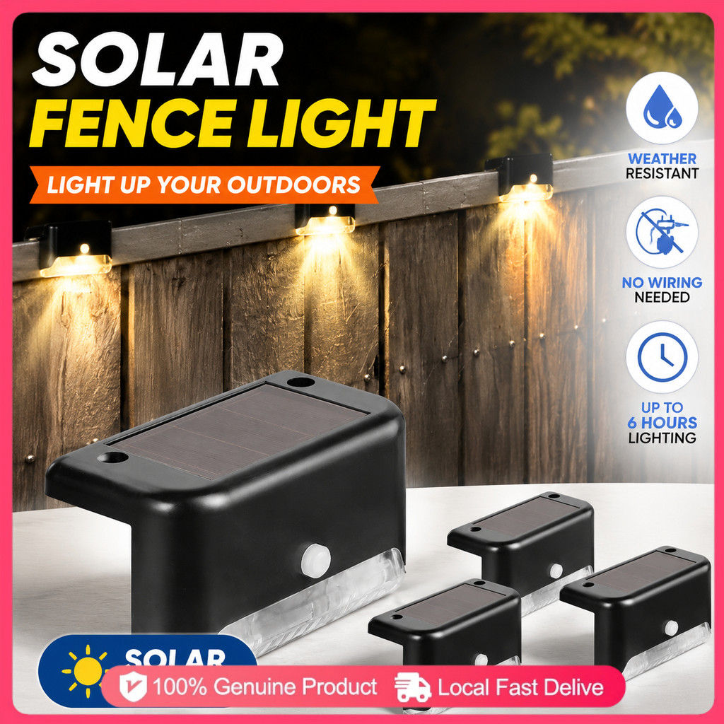 LED Solar Step Light Motion Sensor IP67 Waterproof Outdoor Stair Path ...
