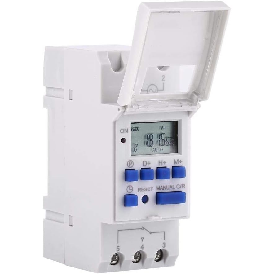 7 Day Heavy Duty THC 15A Digital Timer Programmable Timer Relay 16 On ...