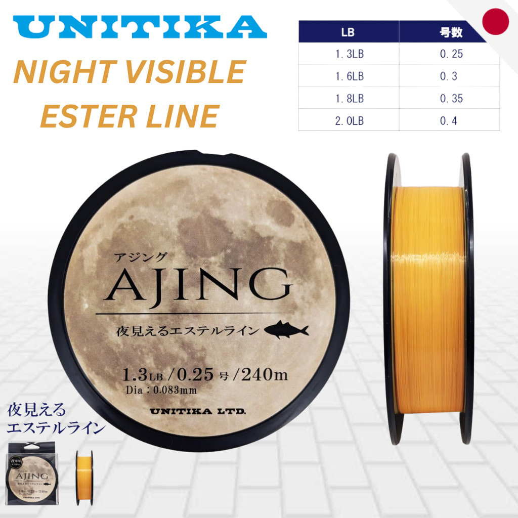 UNITIKA Night-Visible Ester Line Pastel Orange - High Visibility Ajing ...