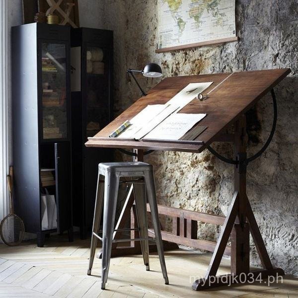 Designer Workbench Drawing Table European Style Solid Wood Drawing Desk ...