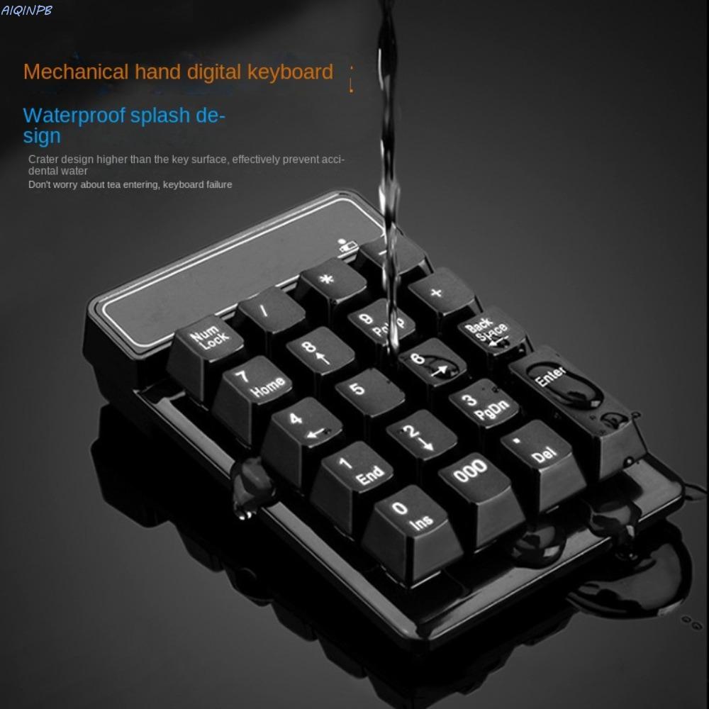 AIQINPB 2.4G Wireless Numeric Keyboard, 19 Keys Wired Keyboard Computer ...