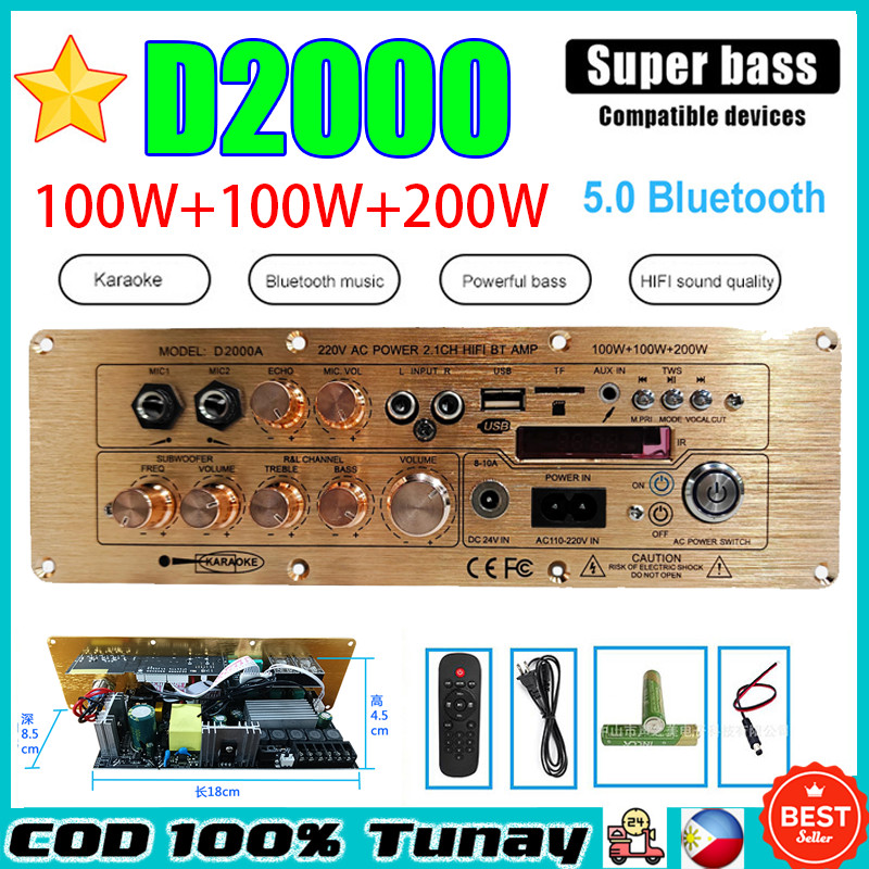 D2000 Amplifier 400W High Power Amplifier with 5.1 Bluetooth with ...