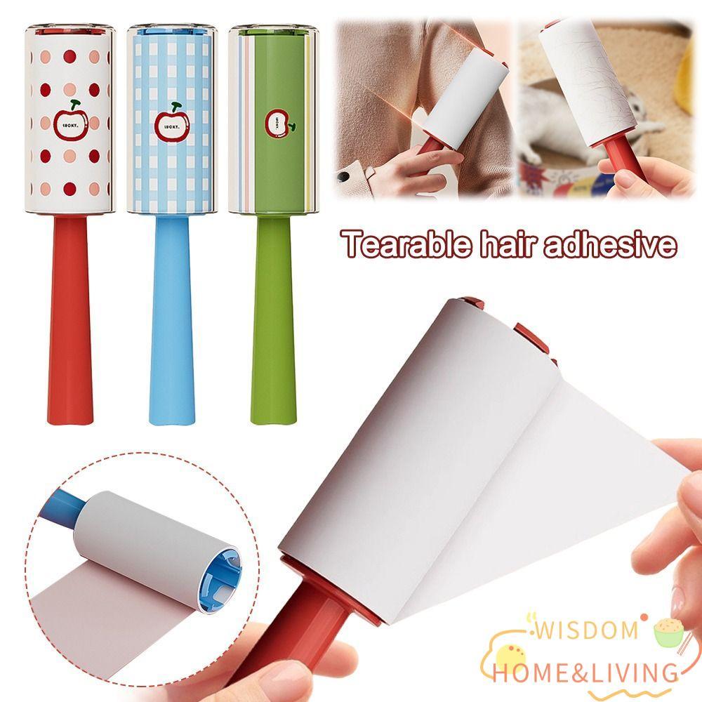 WISDOM Tearable Roll Paper Sticky Roller, Portable Clothing Lint ...