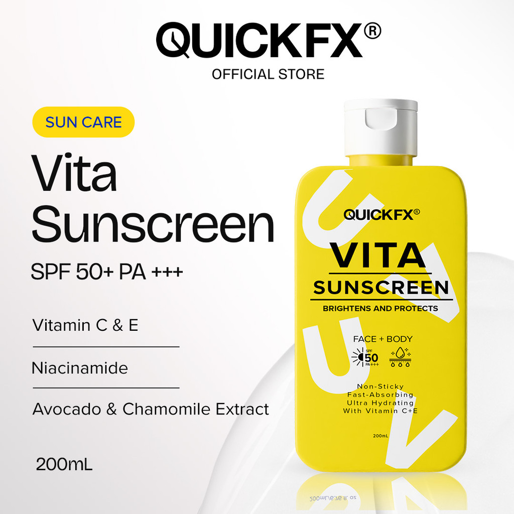 QUICKFX Vita Sunscreen SPF 50 PA+++ 200ml [For Face & Body] | Shopee ...