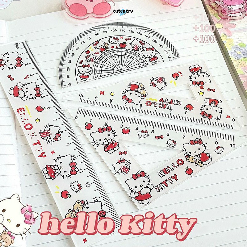 Cutenery Acrylic Heart And Triangle Ruler Set Of 4 For Cartoon Drawing ...