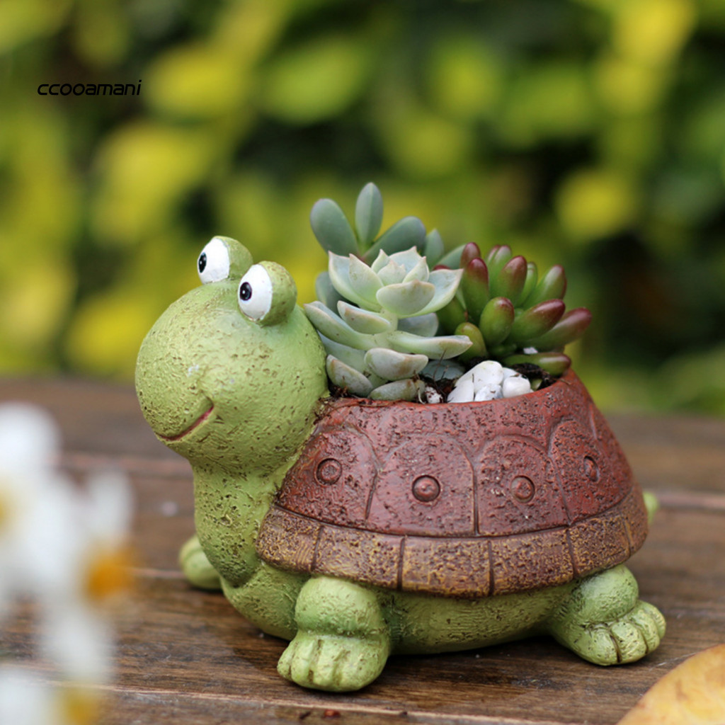 ccooamani| Turtle Pot Turtle Flowerpot Colorful Turtle Resin Planter ...