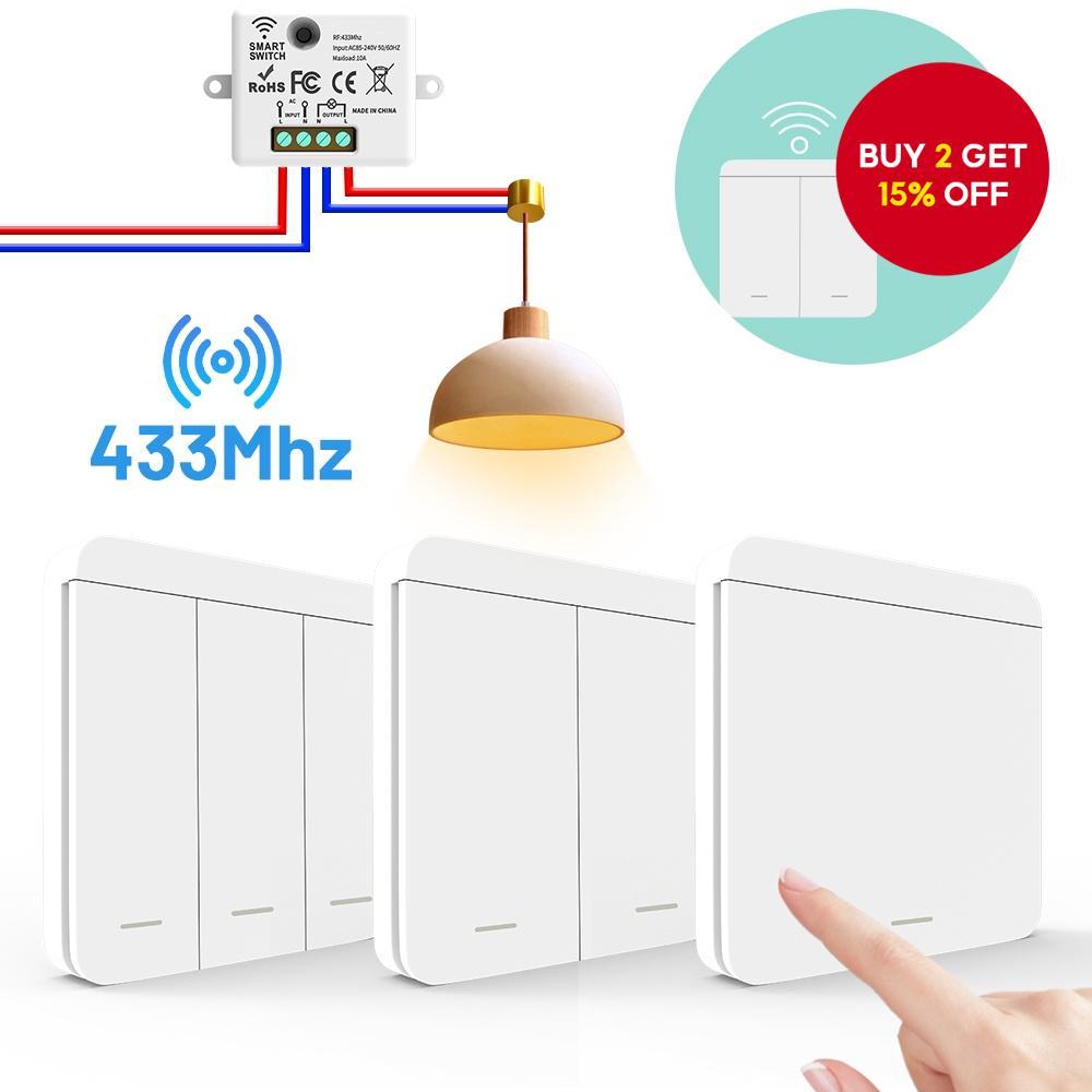 RF433 Relay Receiver,Wireless Light Switch 433Mhz Mini Remote Control,1 ...