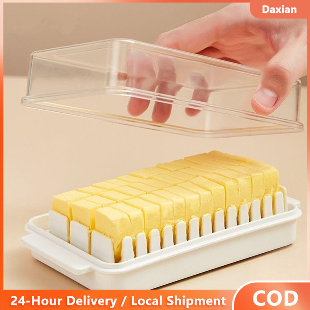 Transparent Cover Butter Cutting Storage Box Household Butter Cheese ...