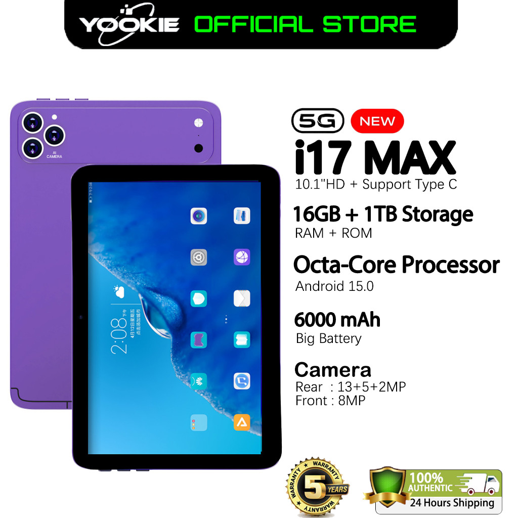i17 MAX tablet android tablet for kids 16GB+1TB 6000mAh Dual SIM With ...