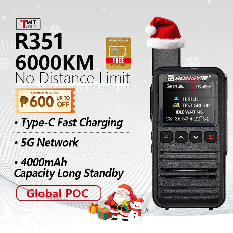 Rongyin R351 Network POC Radio Walkie Talkie Nationwide Unlimited ...