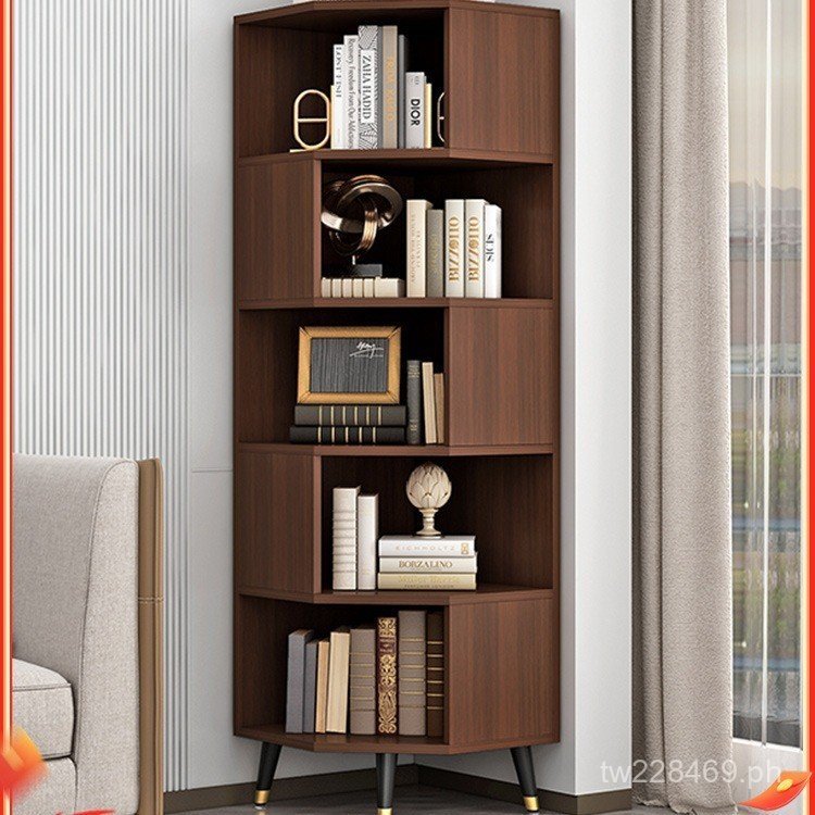 Solid Wood Corner Shelf Triangle Corner Cabinet Living Room Storage ...