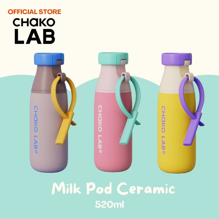 Chako Lab Milk Pod Ceramic Insulated Stainless Steel Tumbler 520ml Sip ...