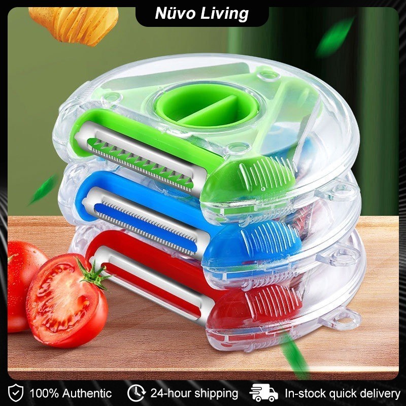 3 in 1 Stainless Apple Fruit Vegetable Peeler Portable Mini Manual ...