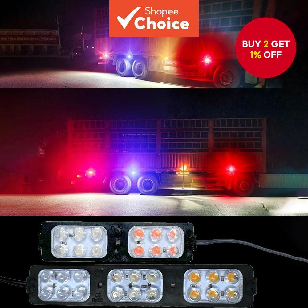 Red and Blue 12/18 LED emergency warning flashers for cars and trucks ...