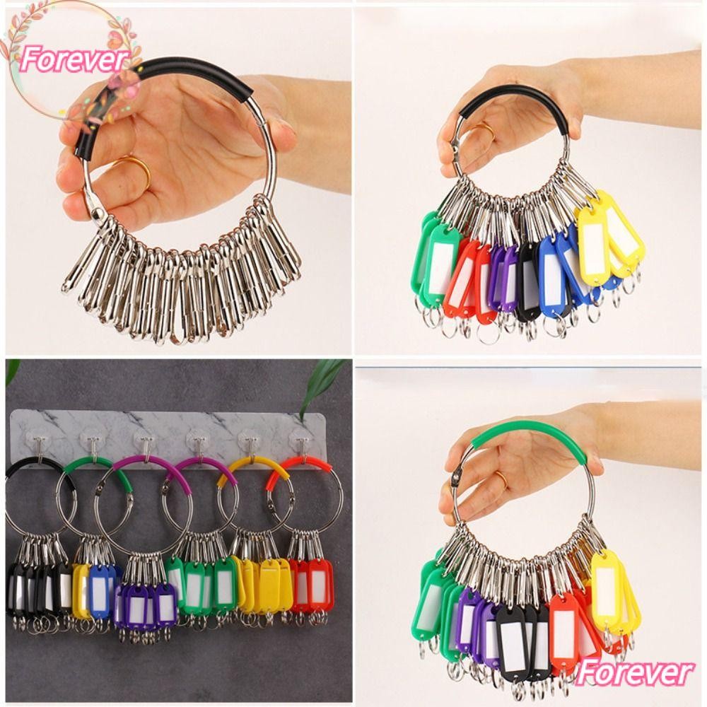 FOREVER Key Storage Ring, With 20pcs Number Plates Transparent Window ...
