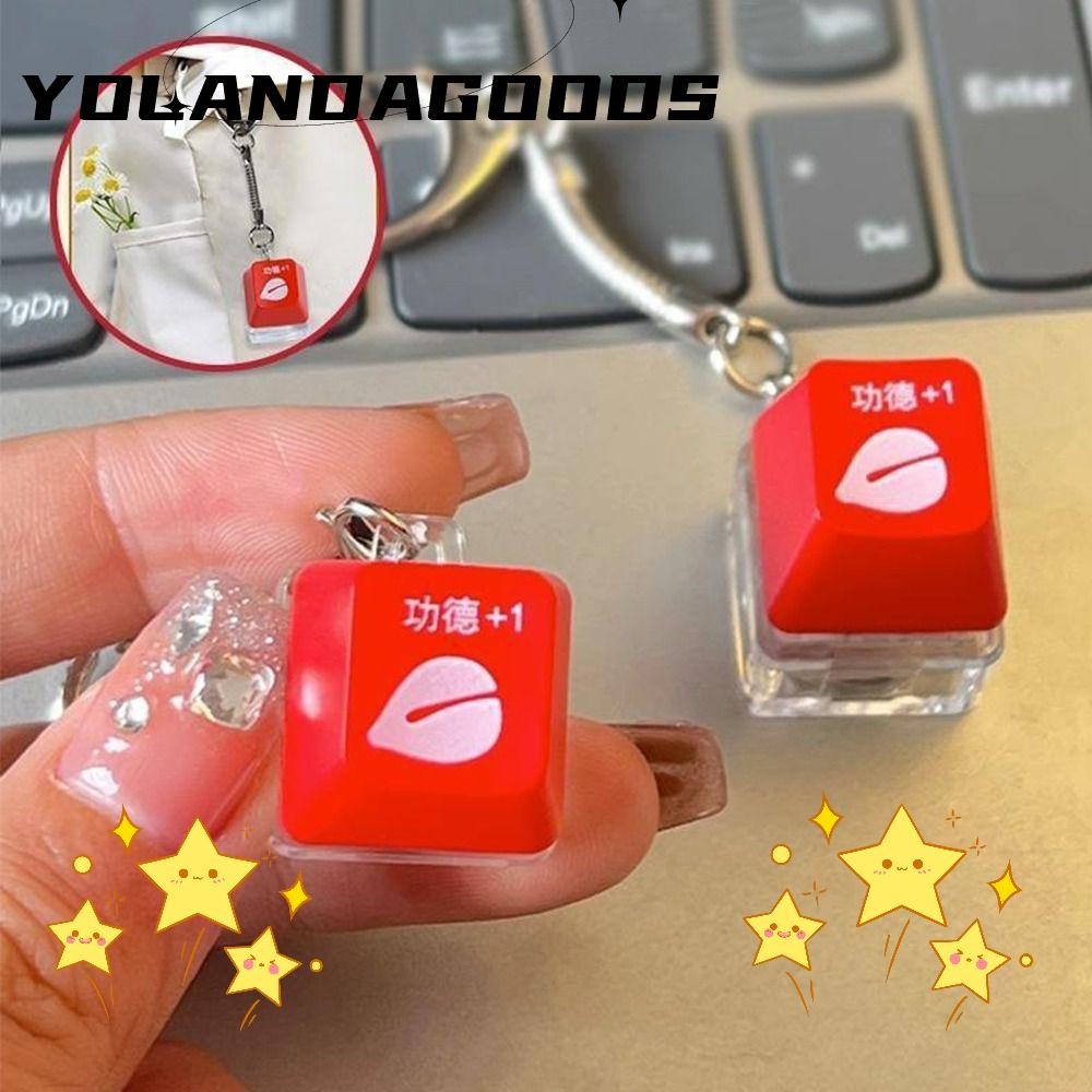 YOLA Fidget Keychain, DIY Keyboard Keys Button Finger Keyboard Caps ...