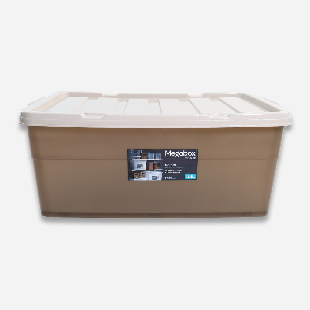 Megabox MG683TB Storage Box (Brown) - 58L | Shopee Philippines