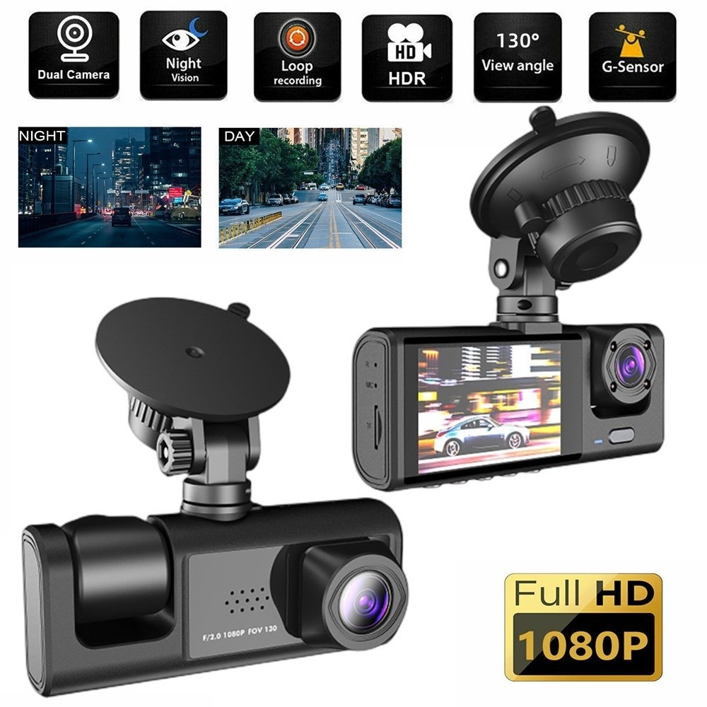 Dash Cam 3-Channel System: Front, Interior, and Rear Vehicle Camera Kit ...