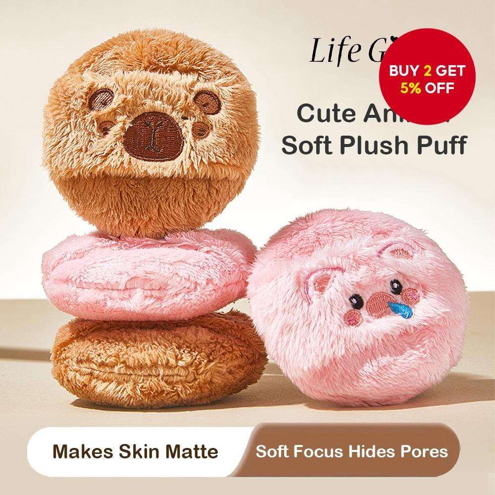 Gecomo Bear Long Velvet Powder Puff - No Powder Blush Setting Flocking ...