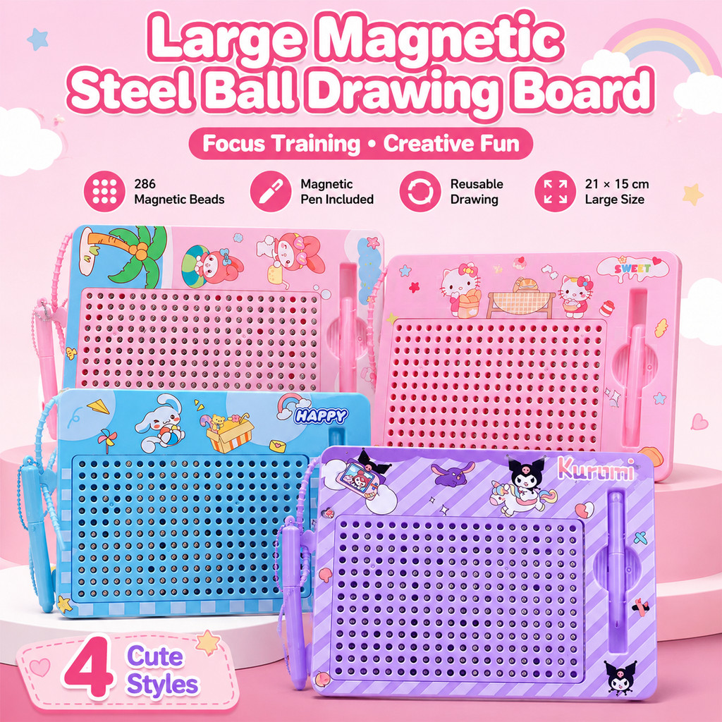 Sanrio Kuromi Kids Gift 2-in-1 Magnetic Drawing Board Cartoon Maze Ball ...