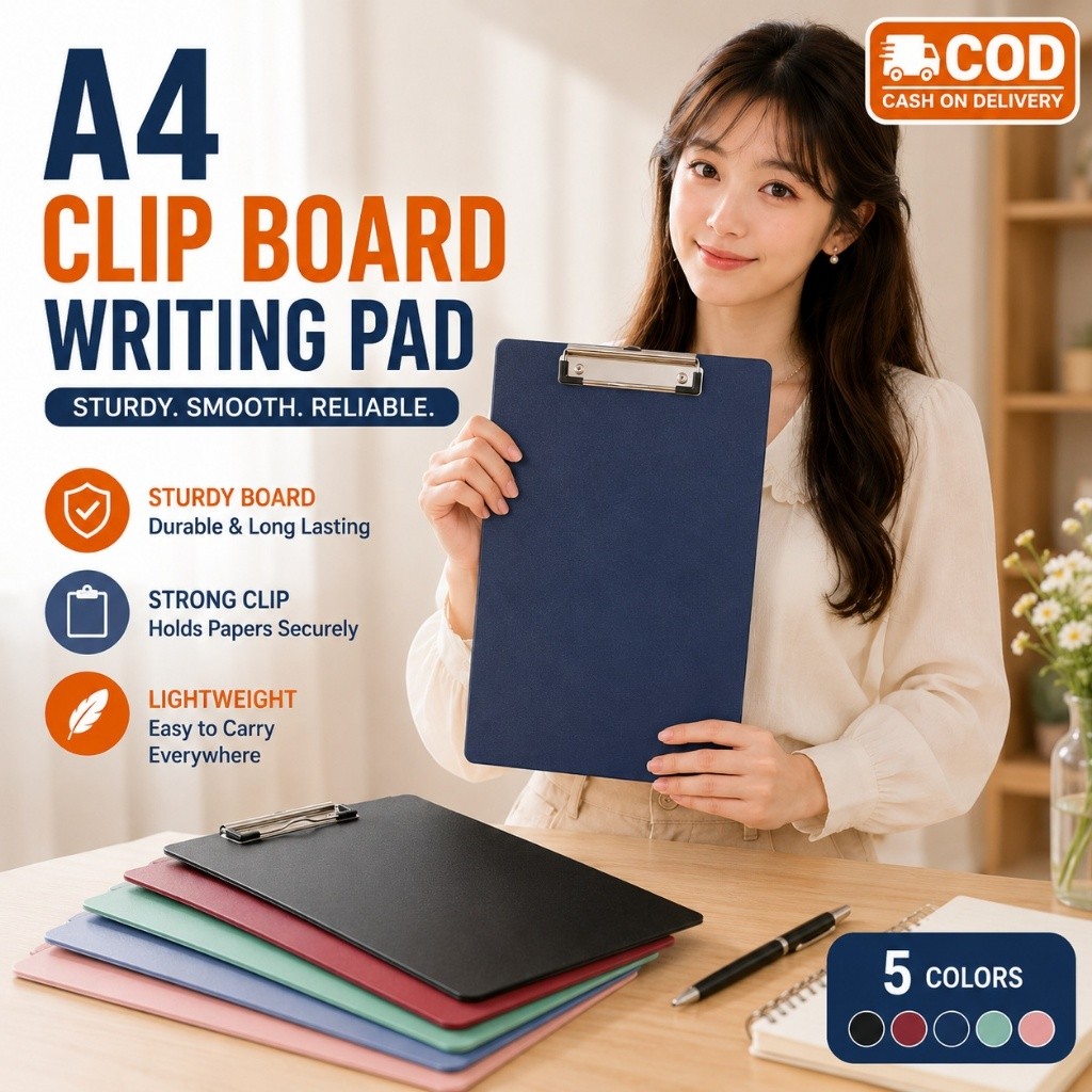 A4 Clip Board Writing Pad Hard Board Long Clip Pad File Paper Folder ...