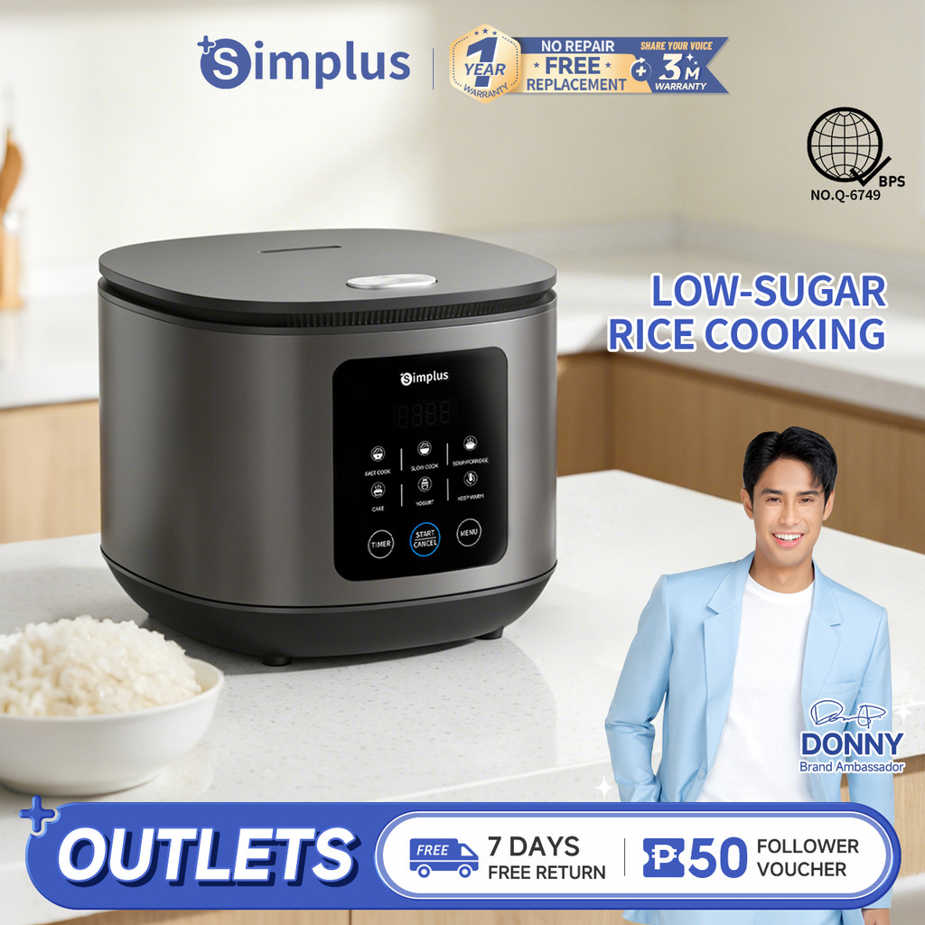 Simplus Rice Cooker 4L Nonstick Inner Pot 24-hour Delay Timer & 6 ...