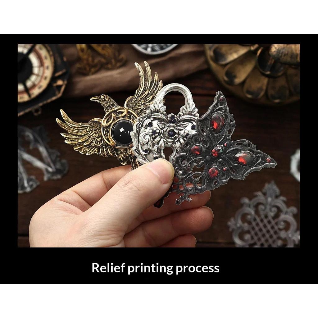 JIANWU Vintage Dark Gothic Relief Border Landscape Collage Scrapbooking ...
