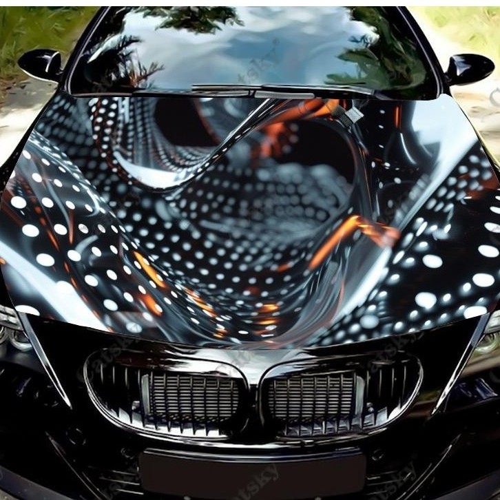 Dot Liquid Metal Abstract Car Hood Vinyl Stickers Wrap Vinyl Film ...