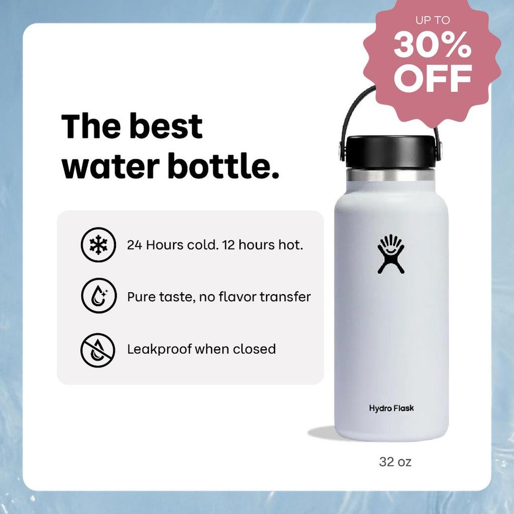 Hydro Flask 32 oz White 2.0 Wide Mouth | Shopee Philippines
