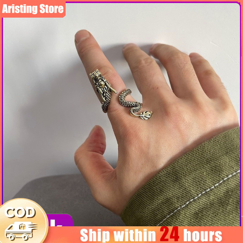 dragon ring cigarette holder Retro Punk for Men Women Bronze Adjustable Ring New which can be adjusted according to the size of the finger Cigarette Ring Universal Adjustable Copper