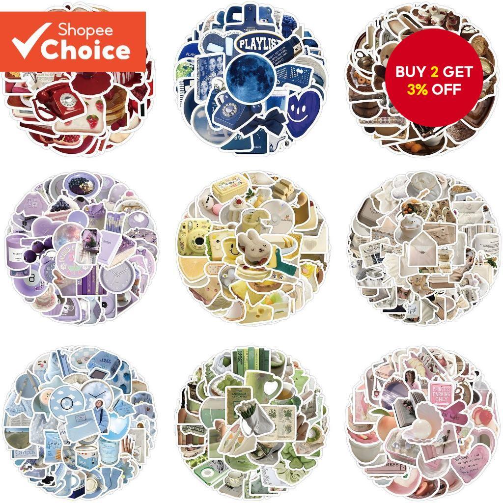Retro Dopamine Color Stickers 60PCS Set for Laptop, Phone Case ...