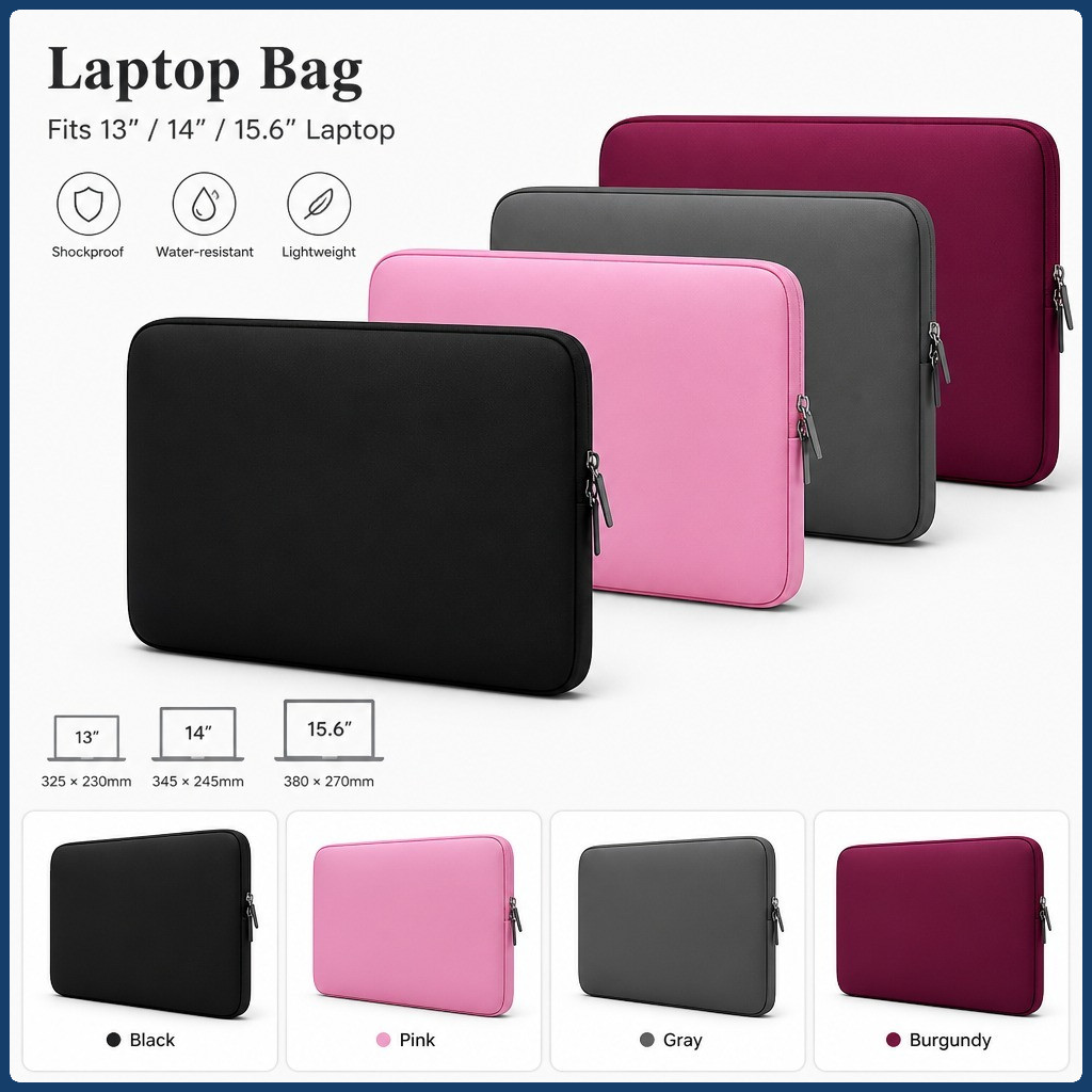 High end laptop bag 13/14/15.6-inch zipper soft cover shell protective ...