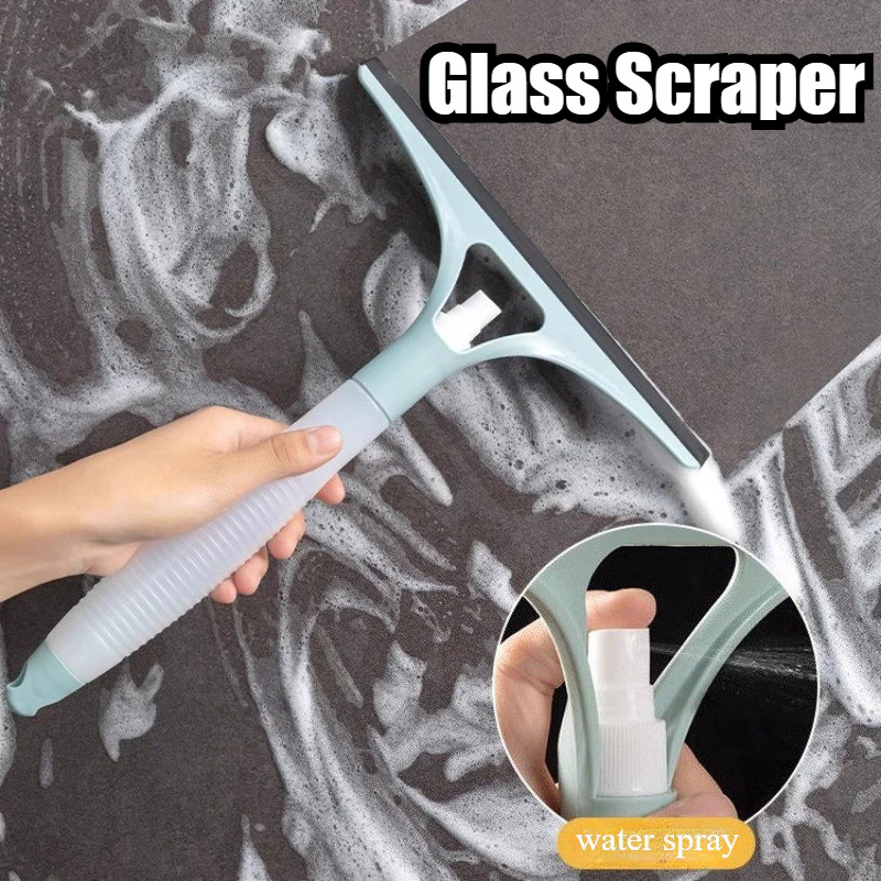 3-in-1 Glass Scraper with Cleaner Spray Bottle Hand-held Squeegee ...