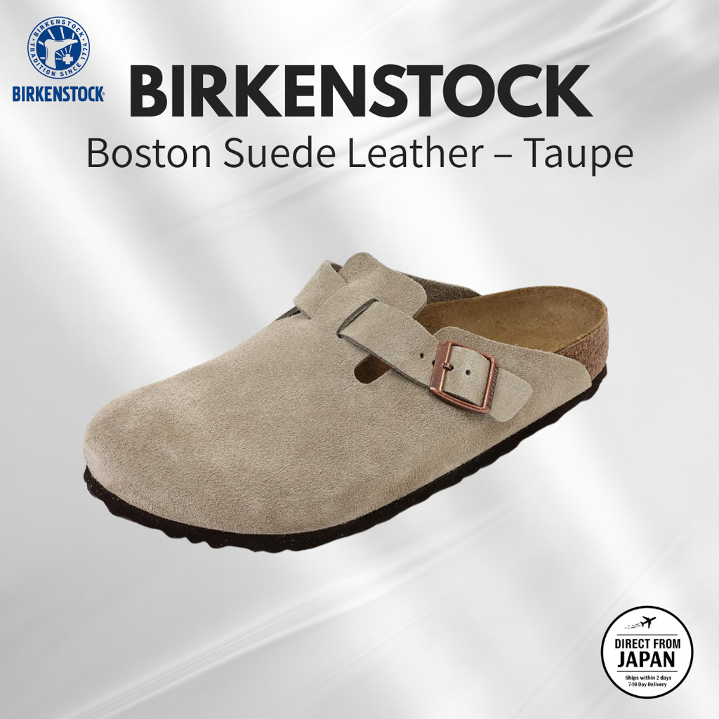 Birkenstock] Boston Suede Regular Width Taupe Boston Suede 60461
