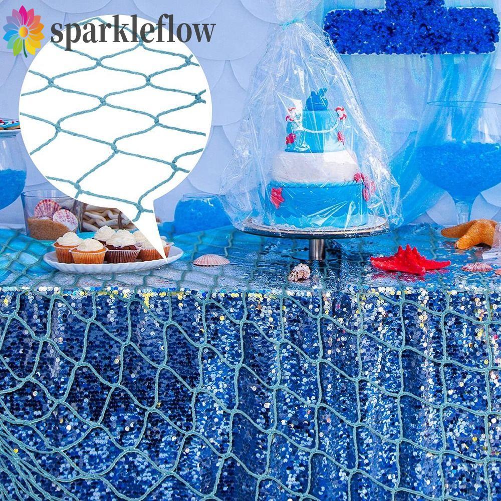 SPARKLEFLOW Sea Themed Fishnet Decor, Decorative Cotton Rope Wall ...