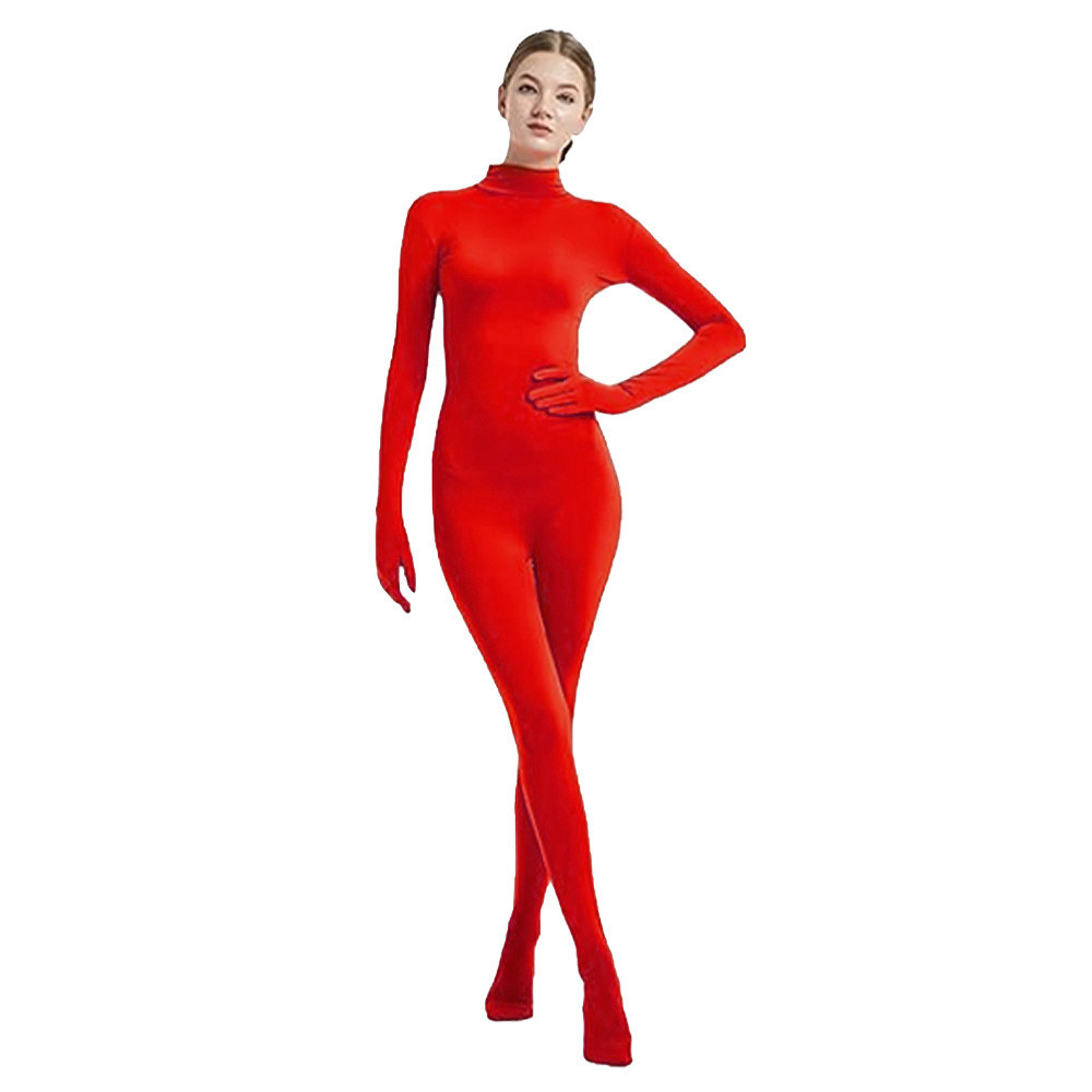Bodysuit, half-coverage, hands and feet, milk silk, Zentai solid color ...